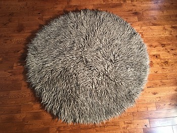 Grey Round Flocatti #0114